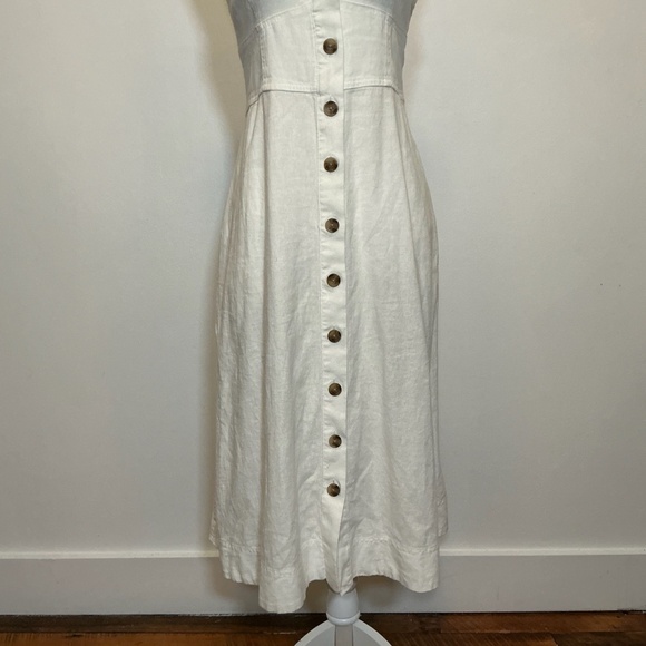 Universal Thread White Button-Front Linen Midi Dress Size Large - Picture 4 of 13
